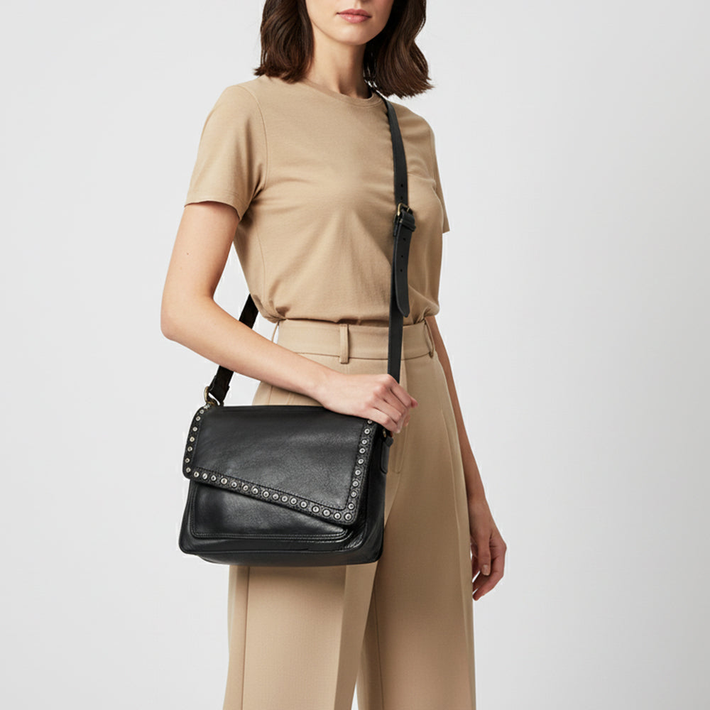 SWC169 Studded Flap Western Crossbody