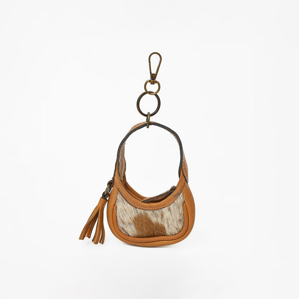 ADCHA123 American Darling Genuine Hair-On Mini Hobo Bag Keychain Pouch
