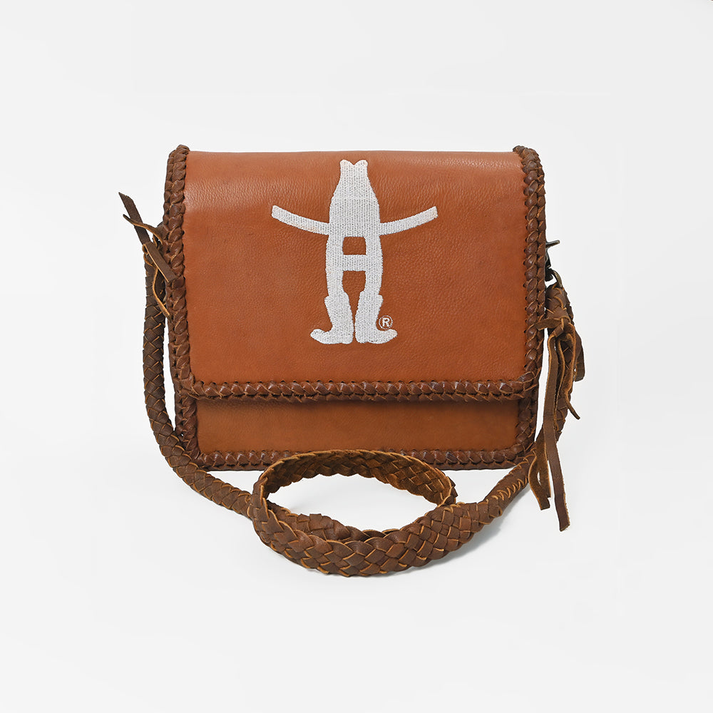 Frontier Rodeo Genuine Leather White Embroidered Crossbody Bag