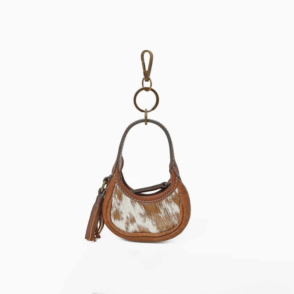 ADCHA123 American Darling Genuine Hair-On Mini Hobo Bag Keychain Pouch