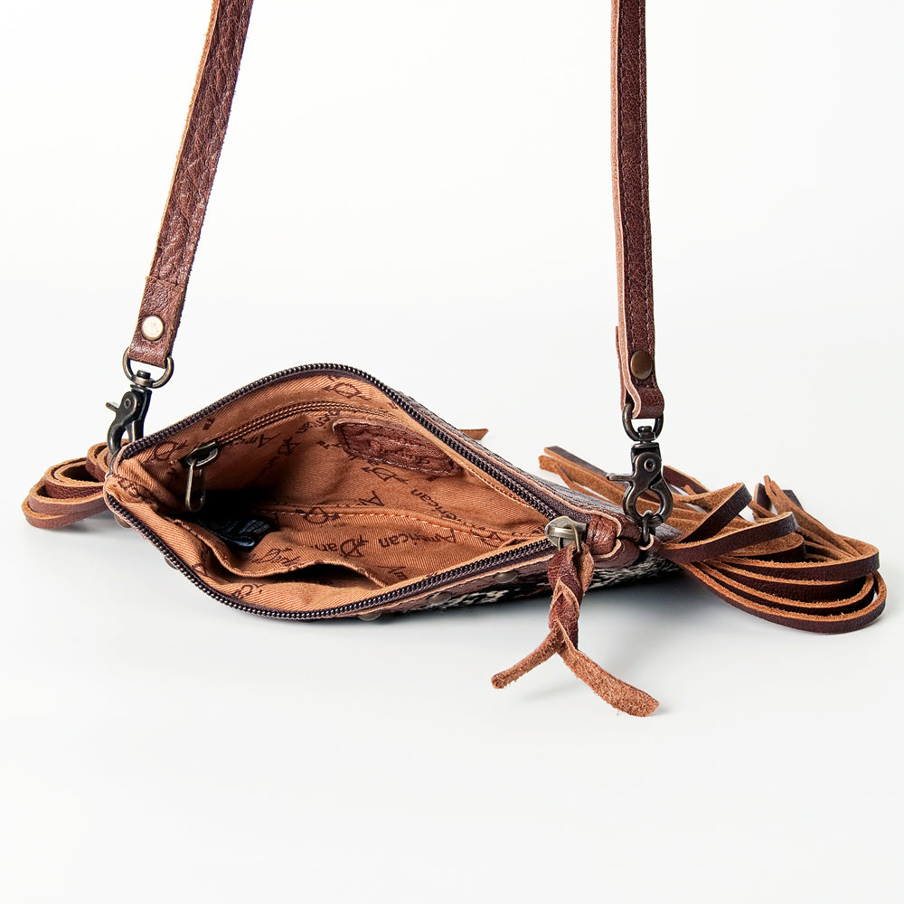 ADBGS142 Mini Crossbody - Hair-On Leather Fringe Bag with Removable Strap