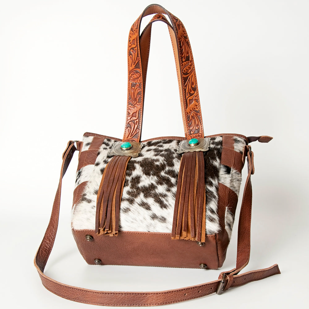 ADBG781 American Darling Western Leather Tote Bag - Handcrafted Hair-On Cowhide Purse