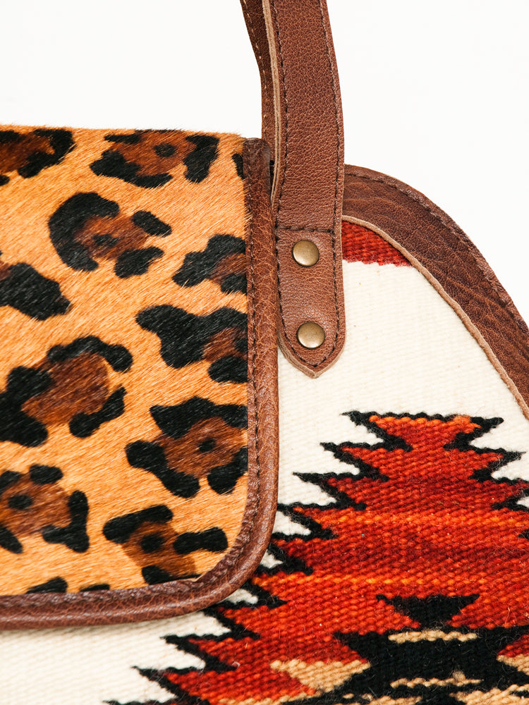ADBG881B American Darling Western Tote Bag with Hair-On Cowhide and Hand Woven Saddle Blanket