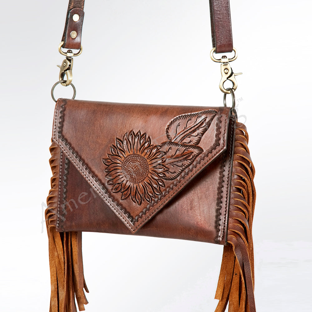 ADBGA171 American Darling Hand Tooled Floral Carved Genuine Leather Envelope