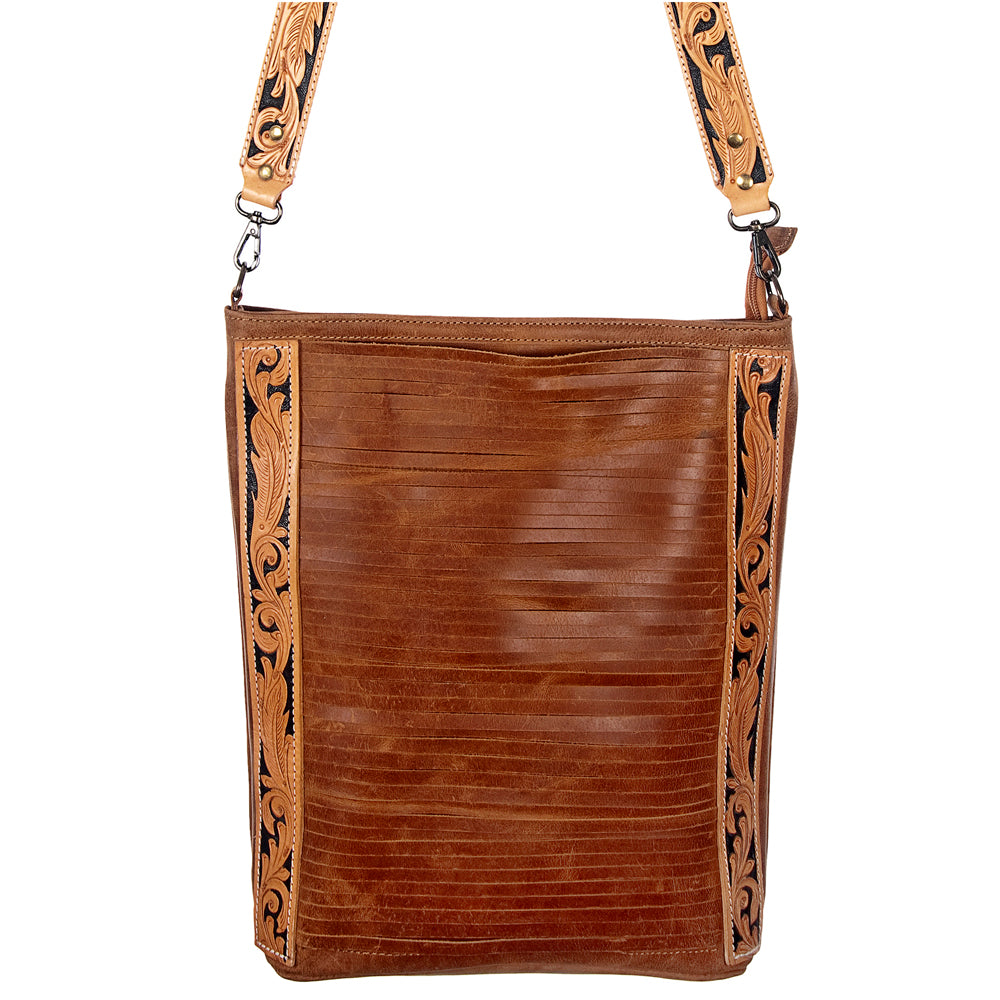 ADBG379 American Darling Hand Tooled Leather Large Cross body Bag Western Luxe Crossbody