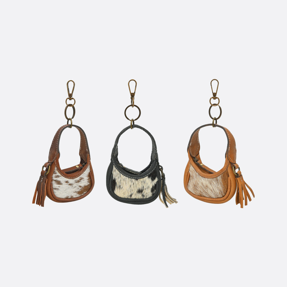 ADCHA123 American Darling Genuine Hair-On Mini Hobo Bag Keychain Pouch