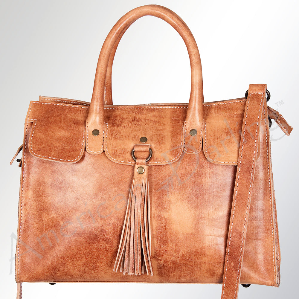 ADBG704 American Darling Handcrafted Western Leather Tote Bag with Tassels