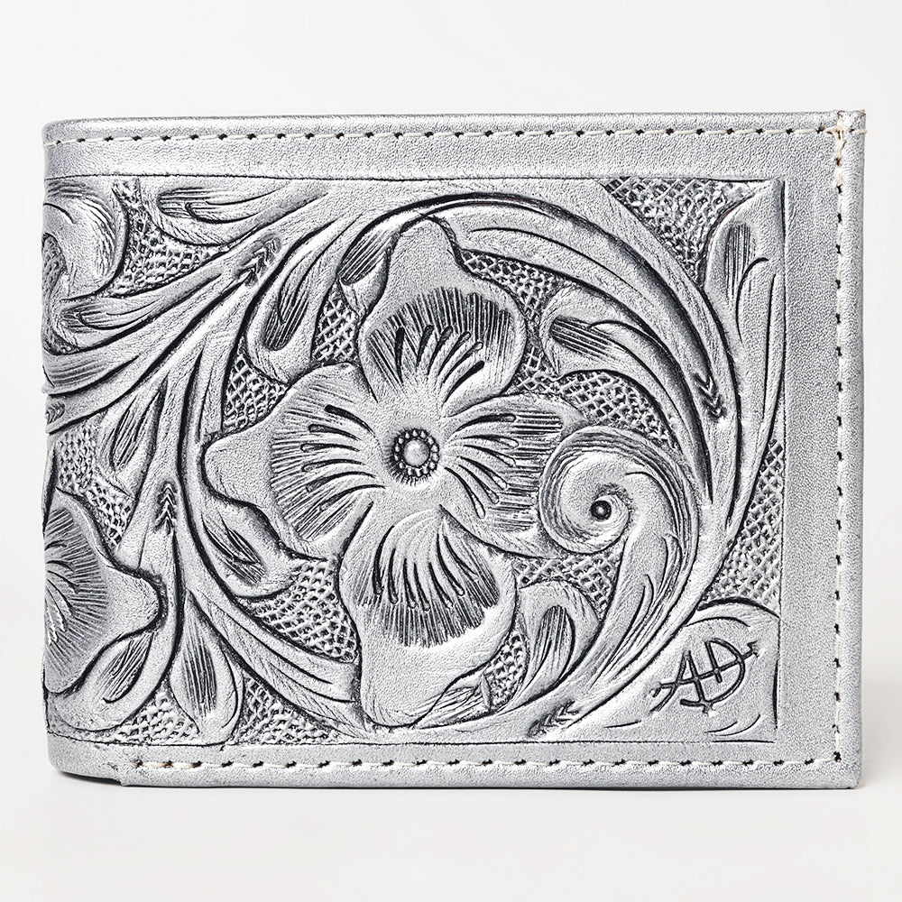 ADBG1236 American Darling Hand Tooled Leather Bifold Wallet -Floral Carved Purse