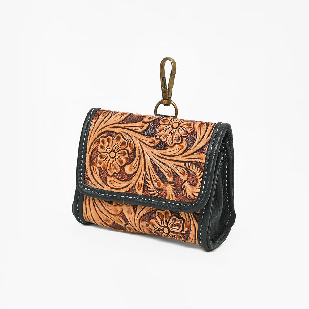 ADCHA127 American Darling Genuine Hand-Tooled Floral Leather Flap Pouch Clip