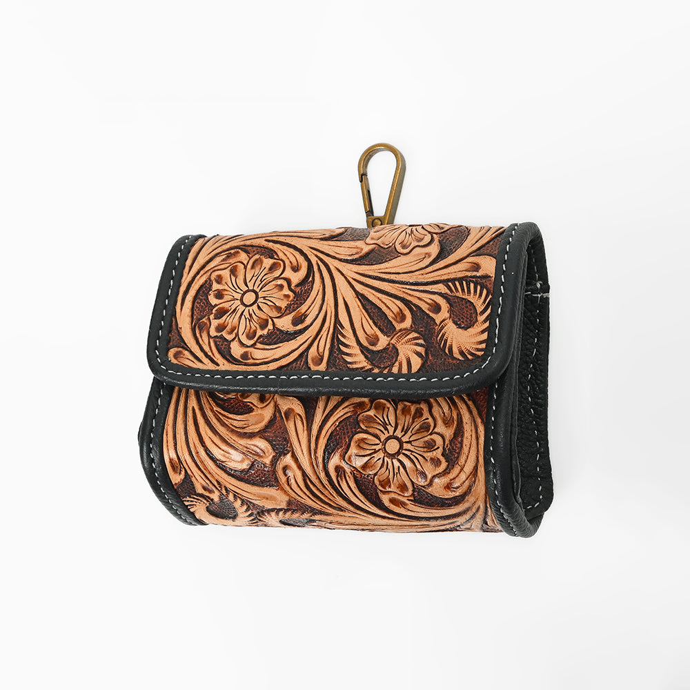 ADCHA127 American Darling Genuine Hand-Tooled Floral Leather Flap Pouch Clip