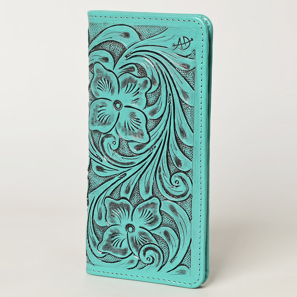ADBG1269 American Darling Hand-Tooled Genuine Leather Western Wallet Handbag - Floral Carved Women Wallet