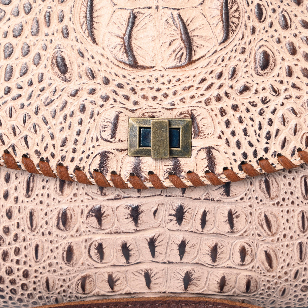 ADBG1023 American Darling Western Crocodile-Embossed Leather Handbag Crossbody Hand bag