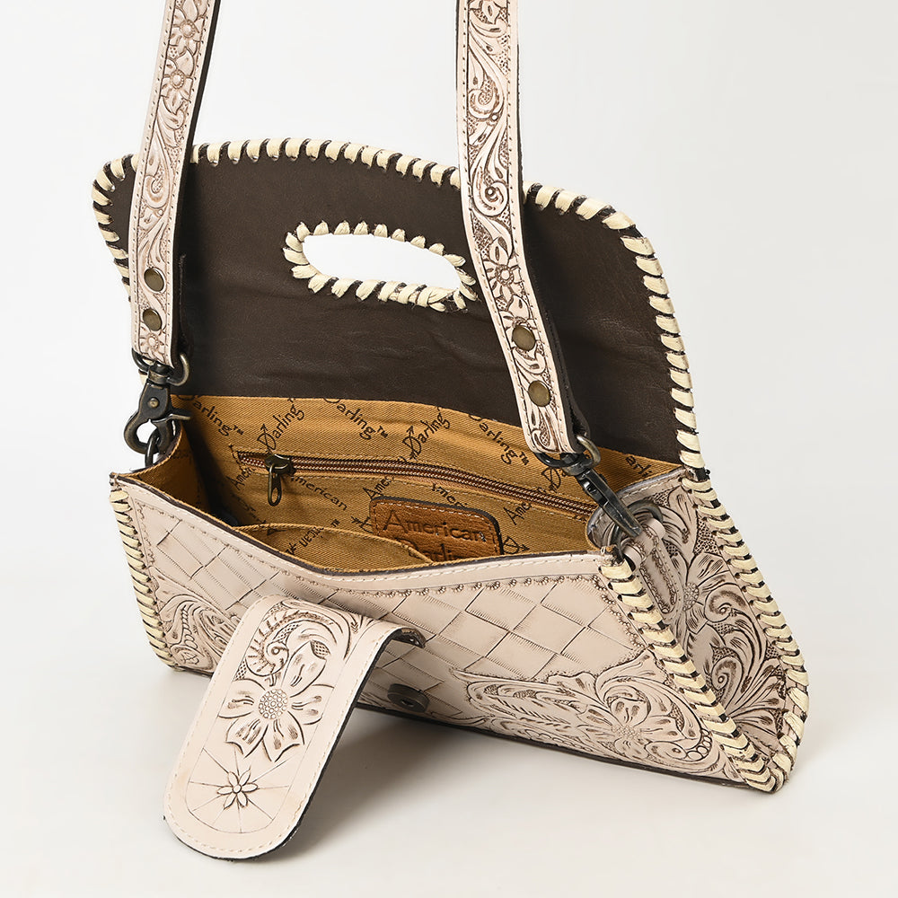 ADBG1134 American Darling Hand Tooled Floral Leather Wallet Bag Clutch & Crossbody Handbag