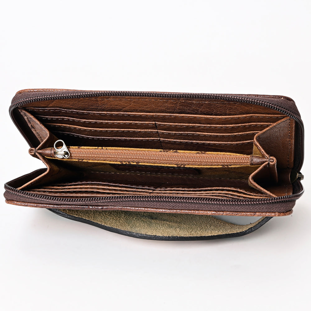 ADBG1190 American Darling Western Leather Wallet Bag Crocodile Embossed Hand Tooled