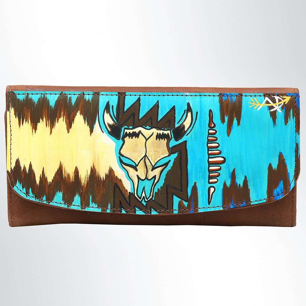 ADBGM112 Hand-Painted Leather Wallet Clutch - Western Design by American Darling