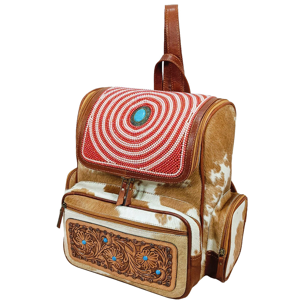 ADBG1886 Backpack Hand Tooled Hair on Genuine Leather Women Bag
