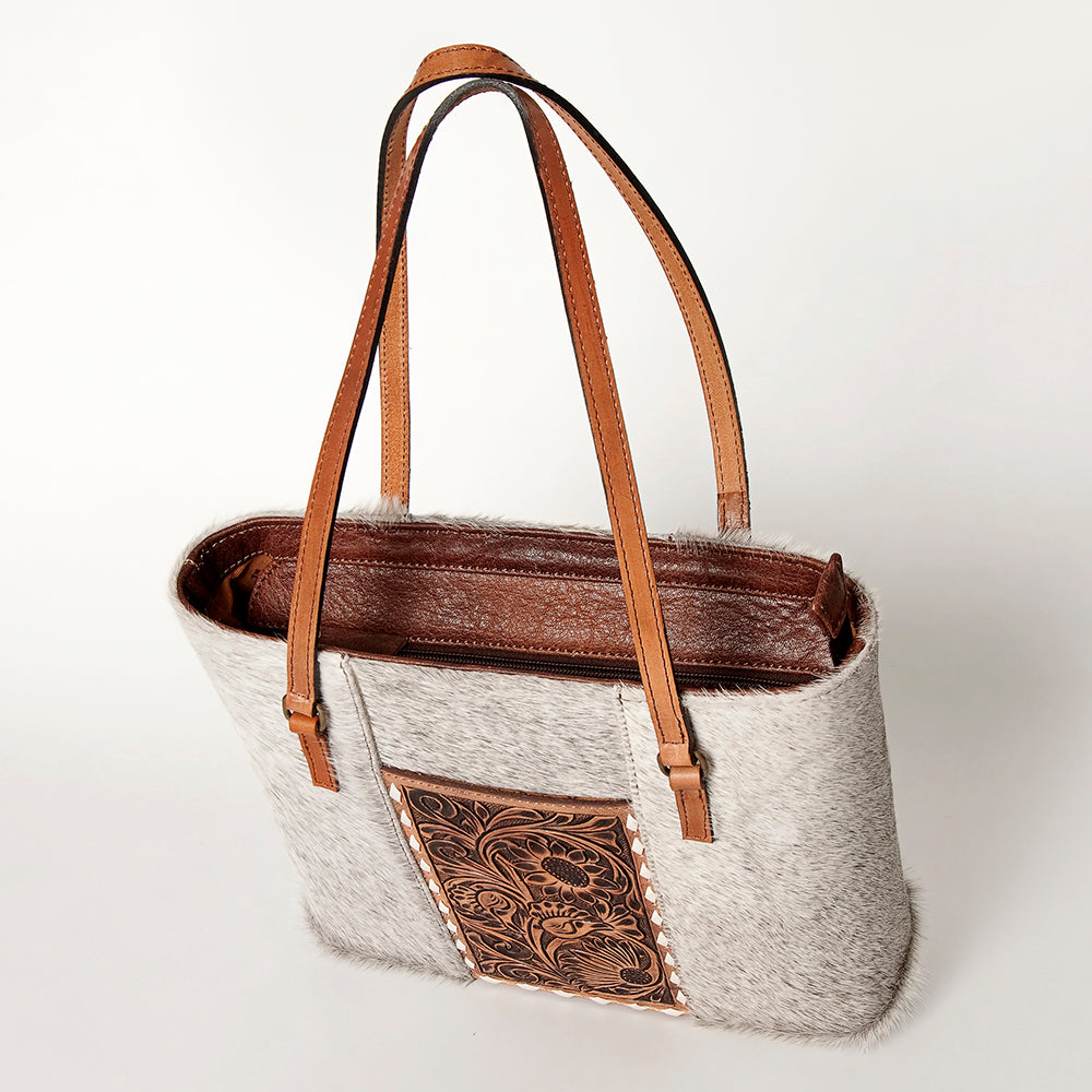 ADBG895 American Darling Hair on Hide Cowhide Tote & Hand Tooled Leather Bag