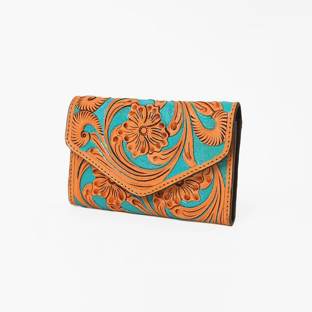 OHG161 Wallet  Hand Tooled Genuine Leather women bag western handbag purse