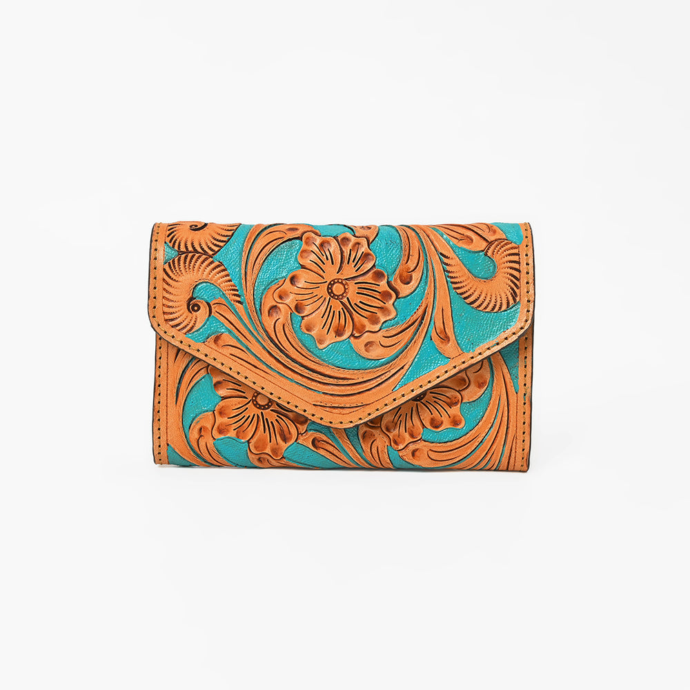 OHG161 Wallet  Hand Tooled Genuine Leather women bag western handbag purse
