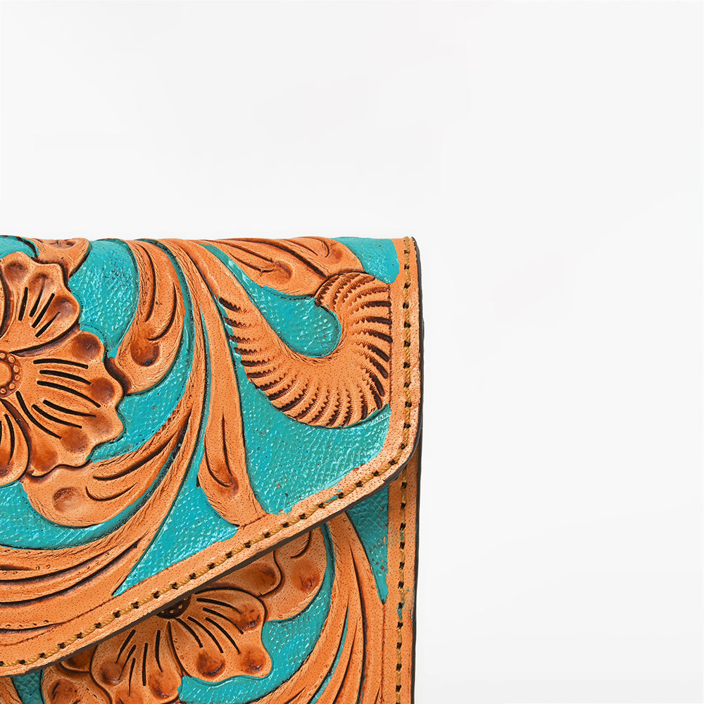 OHG161 Wallet  Hand Tooled Genuine Leather women bag western handbag purse