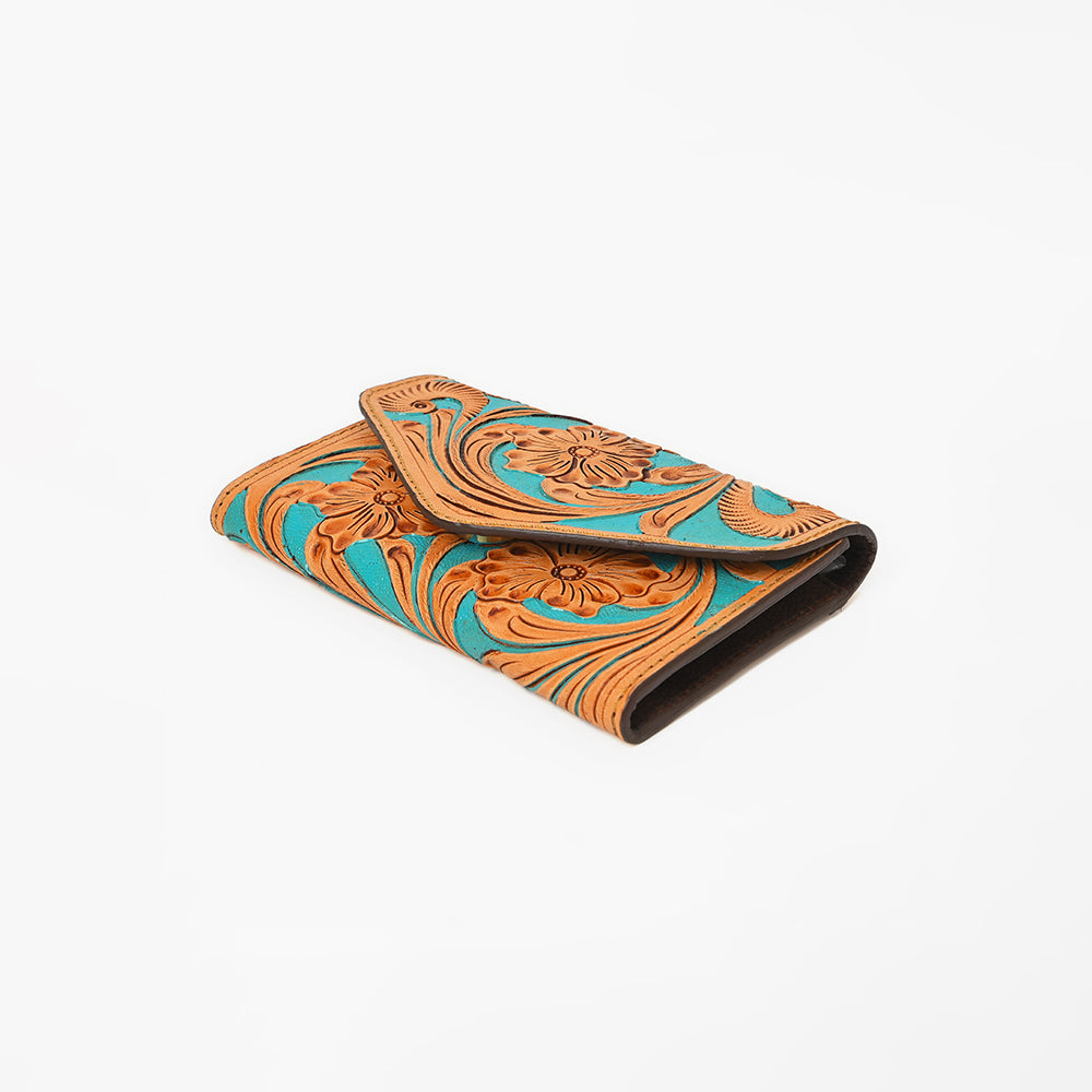 OHG161 Wallet  Hand Tooled Genuine Leather women bag western handbag purse