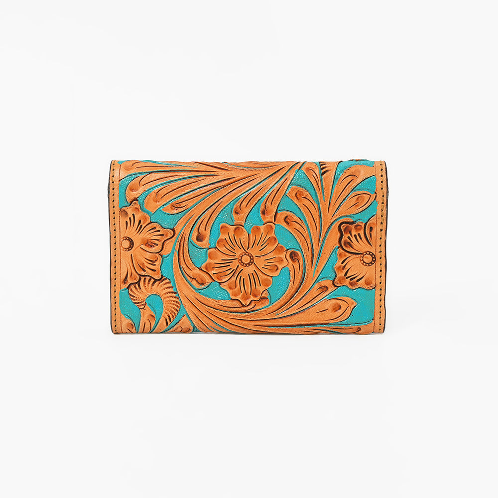 OHG161 Wallet  Hand Tooled Genuine Leather women bag western handbag purse