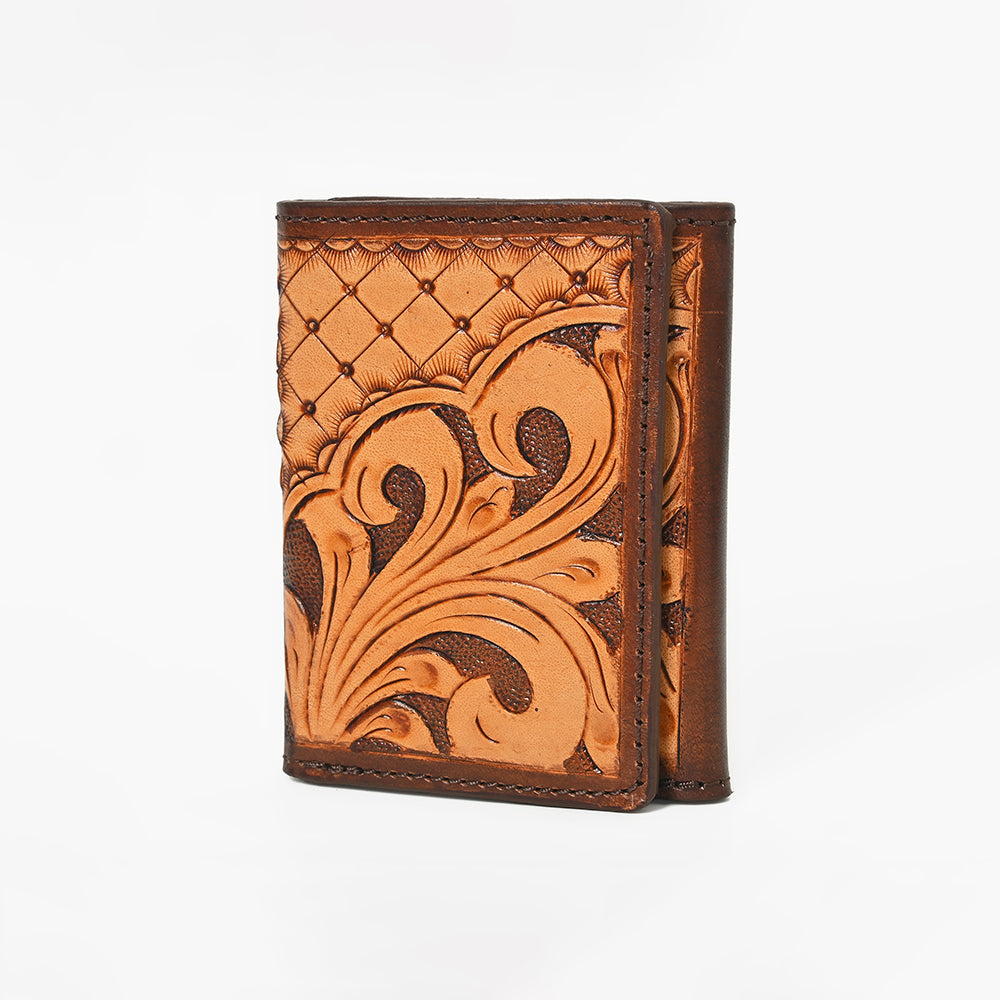 BEBGM167-Western Leather Trifold Wallet