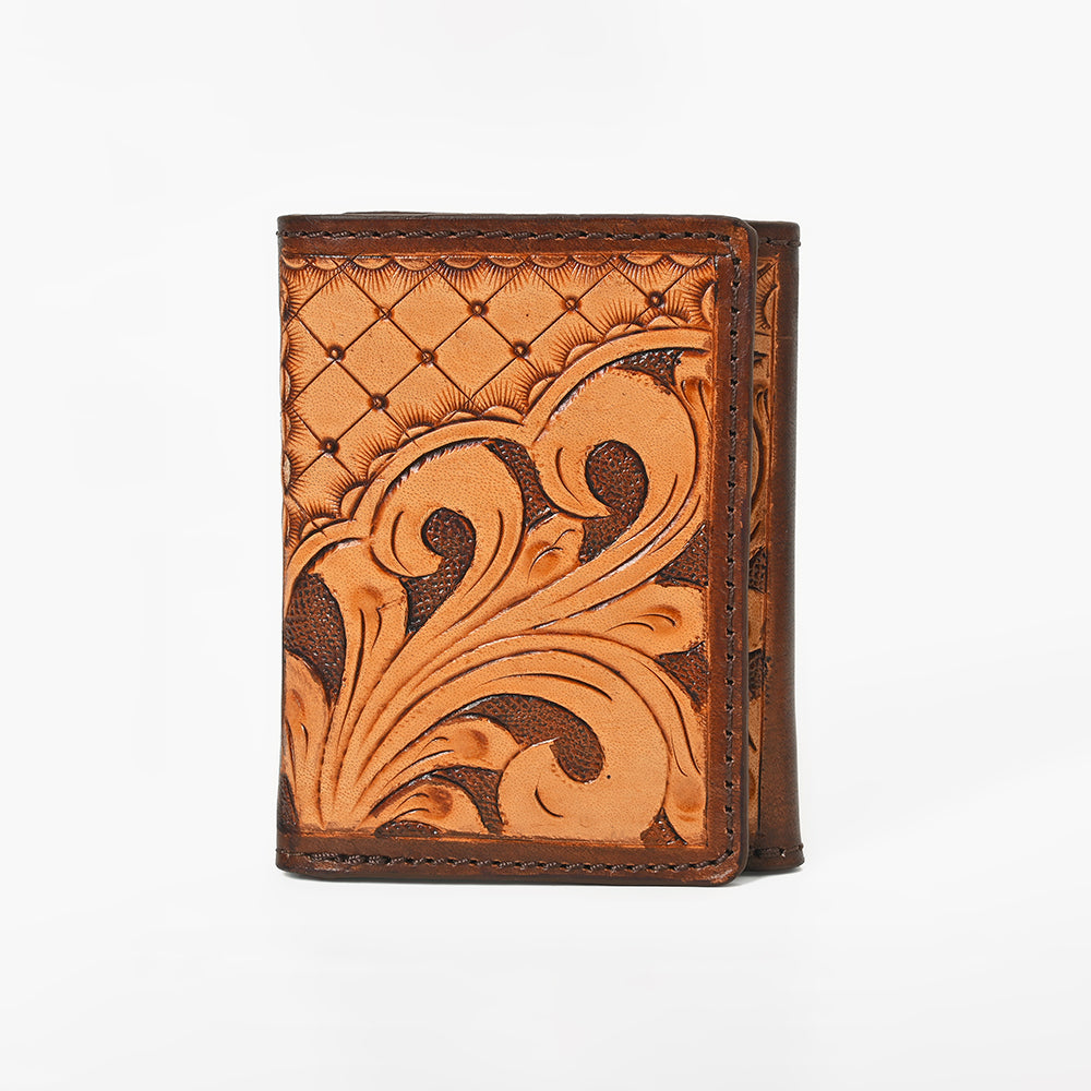 BEBGM167-Western Leather Trifold Wallet