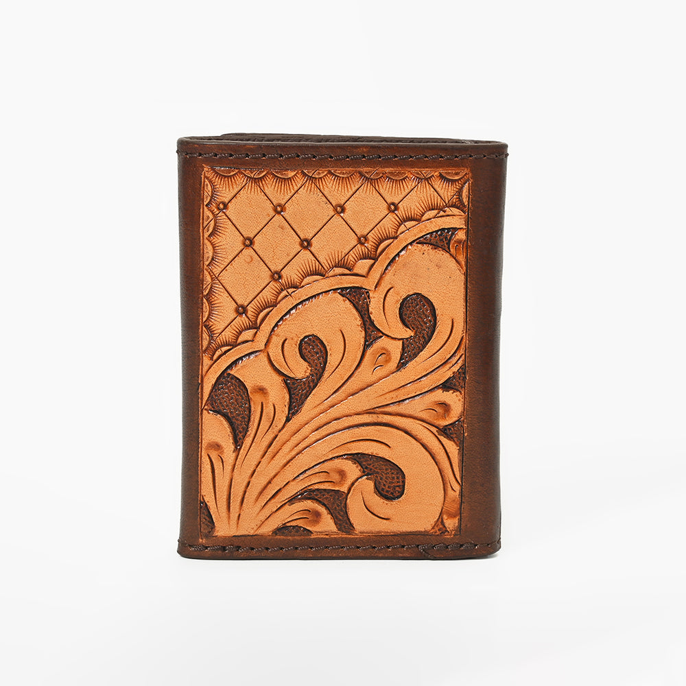 BEBGM167-Western Leather Trifold Wallet